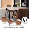 Set of 2/ 4 Elegant PU Leather Armless Chairs for Dining Kitchen Room Steel Legs