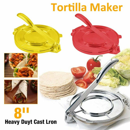 20CM Press Maker Tool Aluminium Heavy Gauge Manual Restaurant Flour Tortilla New