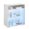 White Sideboard Cabinet with RGB LED lights Display Cupboard Storage Modern