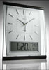 Silent Sweep Wall Clock and Large Digital Month/Date/Day Display in White