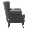 Upholstered Wing Back Chesterfield Sofa Velvet Button Tub Chair Scallop Armchair