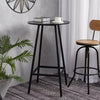 Tall Black Wood Top Bar Table Indoor Kitchen Breakfast Outdoor Cafe Bistro Table