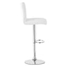 Set of 2 Bar Stools Faux Leather White Bar Chair Height Adjustable Kitchen New