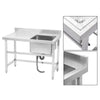 Commercial Freestanding Hand Wash Sink Stainless Steel Kitchen Basin Catering