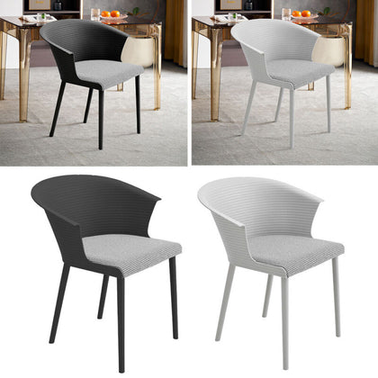 Set of 4 Pieces Upholstered Plastic Dining Chairs Kitchen Office Armchair Seat