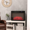 Black 28'' Electric Fire Fireplace LED Flame Effect Burning Wall Insert/Standing