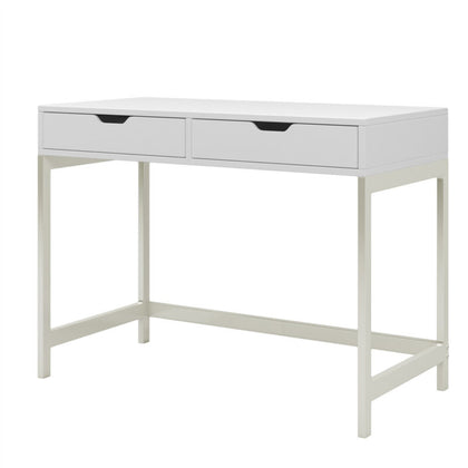 PC Laptop Computer Desk Office Workstation Writing Table Storage Drawers White