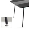 Dining Table Kitchen Table with Adjustable Pads Modern for 4-6 Persons Black