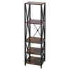 Industrial Metal Bookshelf 5 Tiers Ladder Shelf Display Rack Storage Shelving UK
