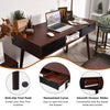 Wooden Computer Desk PC Laptop Table Writing Study Workstation with 2 Drawers