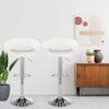 2 Swivel PU Bar Stools Chair Eclipse Leather Chrome Kitchen Gas Lift White