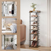 7 Tier Shoe Rack Vertical Tall Storage Shelf Unit Cabinet Organizer Rustic Brown