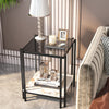 Modern Nightstand Bedside End Table Glass Side Coffee Table Cabinet Bookshelf