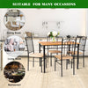 5PCS Dining Table & Chair Set Breakfast Bar Kitchen Furniture with Padded Seat