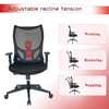 Office Chair Ergonomic Mesh Back Adjustable Height PC Chair Home Office Red