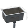 Handmade Kitchen Sink Plumbing Utility Waste Basin Stainless Steel