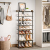 7 Tier Shoe Rack Vertical Tall Storage Shelf Unit Cabinet Organizer Rustic Brown