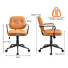 Home Office Chair Height Adjustable PU Leather Desk Chair Rocking Backrest