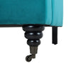 Luxury Blue Velvet Occasional Accent Chair Single Sofa Armchair Seat W/ 2 Wheels