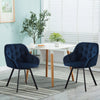 2 x Rotatable Dining Chairs Padded Velvet Seat Metal Legs Swivel Kitchen Modern