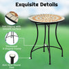 1/2/3PCS Mosaic Bistro Set Outdoor Metal Frame Garden Table & 2 Folding Chair