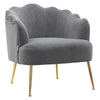 Lotus Seat Armchair Matte Velvet Shell Back Oyster Sofa Padded Tub Chairs Lounge