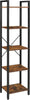 Tall Narrow Bookcase Vintage Industrial Display Unit Slim Rustic Storage Cabinet