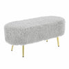 Faux Fur Footstool Bed End Sofa Padded Bench Fleece Pouffe Stool Vanity Chair UK