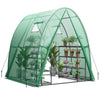 Portable Walk-in Greenhouse Tunnel W/ 2 Zippered Doors & Roll-up Screen Windows