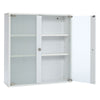 Modern Bathroom Wall Mounted Cabinet w/Storage Shelf Clear Glass 2 Door Cupboard