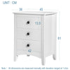 Bedside Table Cabinet Modern Chest of Drawers White 3 Drawer Bedroom Furniture