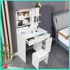 New White Hollywood LED Lights Mirror Makeup Dressing Table Vanity Set 3 Shelves
