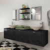 Ten Piece Bathroom Furniture Set with Basin with Tap Black M4R9