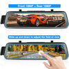 10" Touch Screen Dash Cam Front and Rear Camera Rearview Mirror Car DVR Recorder
