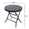 Patio Bistro Black Round Coffee Table Folding Dining Table Outdoor Indoor Garden