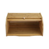 Wooden Bread Box Bamboo Roll Top Bin Kitchen Food Storage Case Breakfast W/ Door