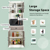 Tall Kitchen Cupboard Buffet Pantry Storage Cabinet with Adjustable Shelves