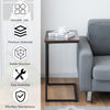Industrial Laptop Side Table C-Shaped Sofa End Table Snack Table W/Metal Frame