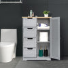 Bathroom Storage Cabinet Wooden Cupboard Multipurpose 4 Drawer 3 Shelves UK