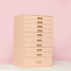 10 Layers Jewellery Boxes Storage Case Drawer Cabinet Necklace Organizer Pink