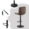 Set of 2 Bar Stools Brown Breakfast Stools With Foot Rest Swivel Gas Lift Modern