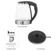 Auto Shut Off Protection Electric Kettle Glass Blue LED Illuminated Jug 1.8L