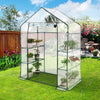 2 Tier 4 Shelves Walk-in Greenhouse PE Cover Garden Flower Vegetable Plant Shed