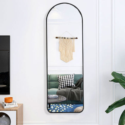 Wall Mounted Full Length Mirror Dressing Home Oval Bedroom Mirror Metal Frame UK