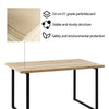 Rectangular Dining Table MDF Metal Legs Wood Table Kitchen Living Room Modern