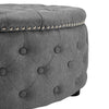 75cm Large Round Fabric Linen Chesterfield Footstool Pouffe Ottoman Coffee Table