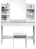 Dressing Table Mirror Makeup Table Bedroom Dresser Set 2 Drawers 4 Shelves