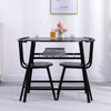 Marble Vein Table + 2 Chairs Set Bistro Set Metal Frame Coffee Breakfast Kitchen