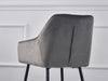 Retro 1/2X Dining Chairs Kitchen Armchairs Velvet Padded Seat Metal Legs Grey UK
