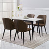 Pair Brown Faux Leather PU Dining Chairs Kitchen Dining Room Chairs Modern